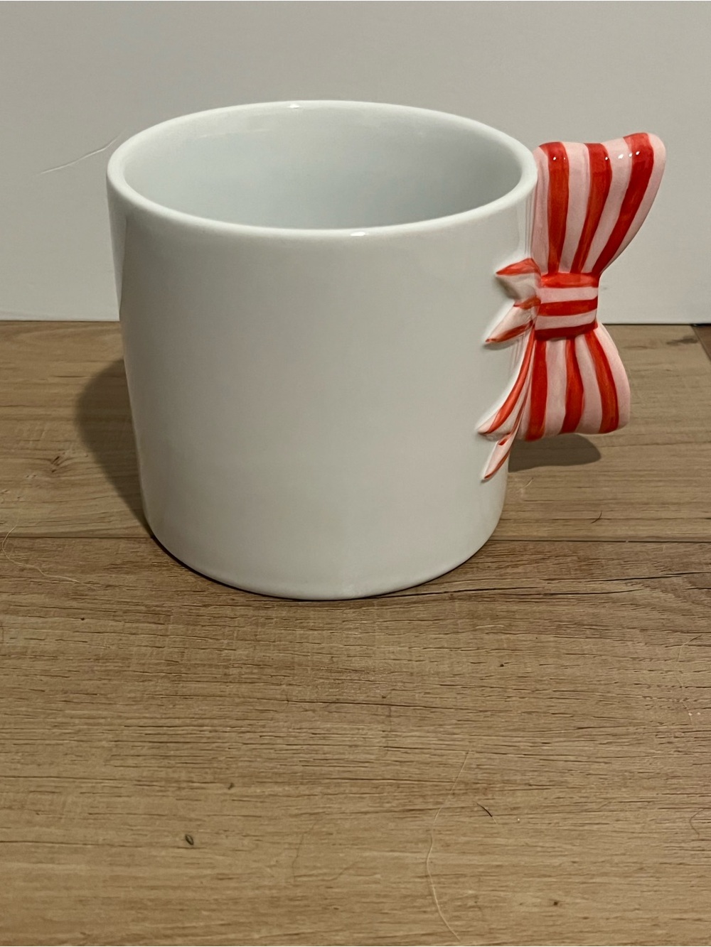Target Spritz White Ceramic Mug with Red Striped Bow Handle